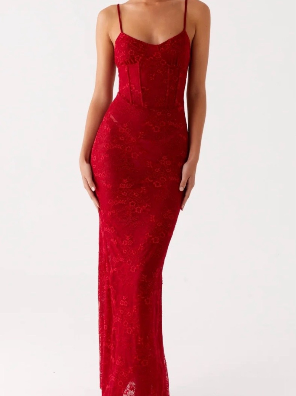 Peppermayo Burgundy Lace Corset Maxi Dress NWT size XS retails for $113